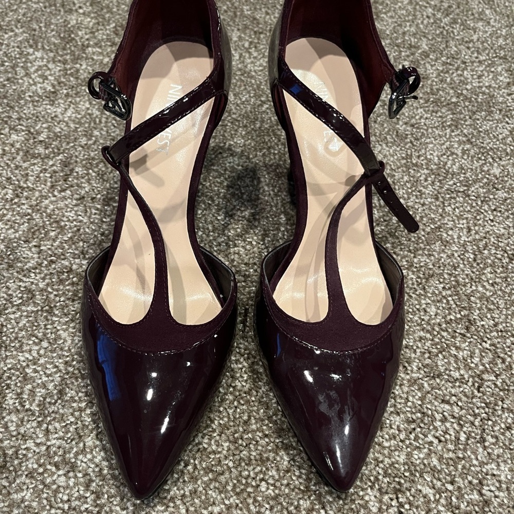 Burgundy Patent Leather Heels